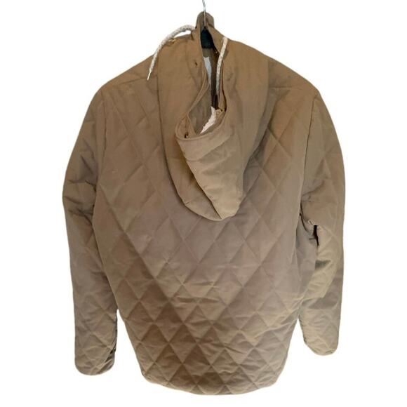 Eddie Bauer Quilted Brown Hooded Jacket Men’s XL Full Zip Warm Casual Outdoor - Picture 3 of 15